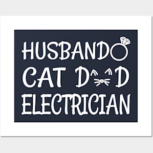 electrician cat dad husband Posters and Art